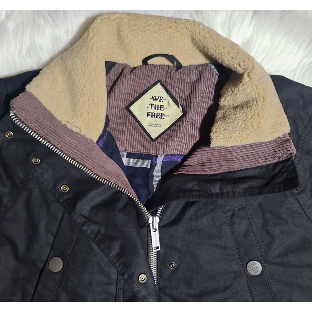 Free People Black Utility Jacket with Cream Lining - Picture 11 of 14